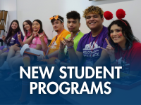 Smiling student leaders (New Student Programs)