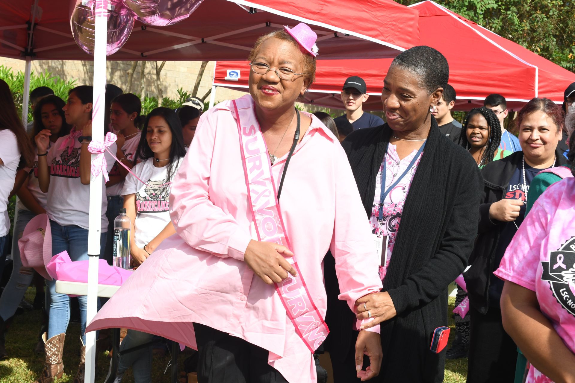 Photo of participants at breast cancer awareness walk