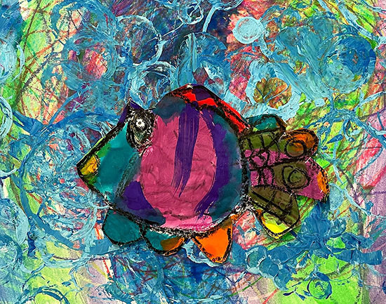 CFISD art show features Tipps Elementary School first-grader Genesis Marroquin’s “Mr. Coral.”