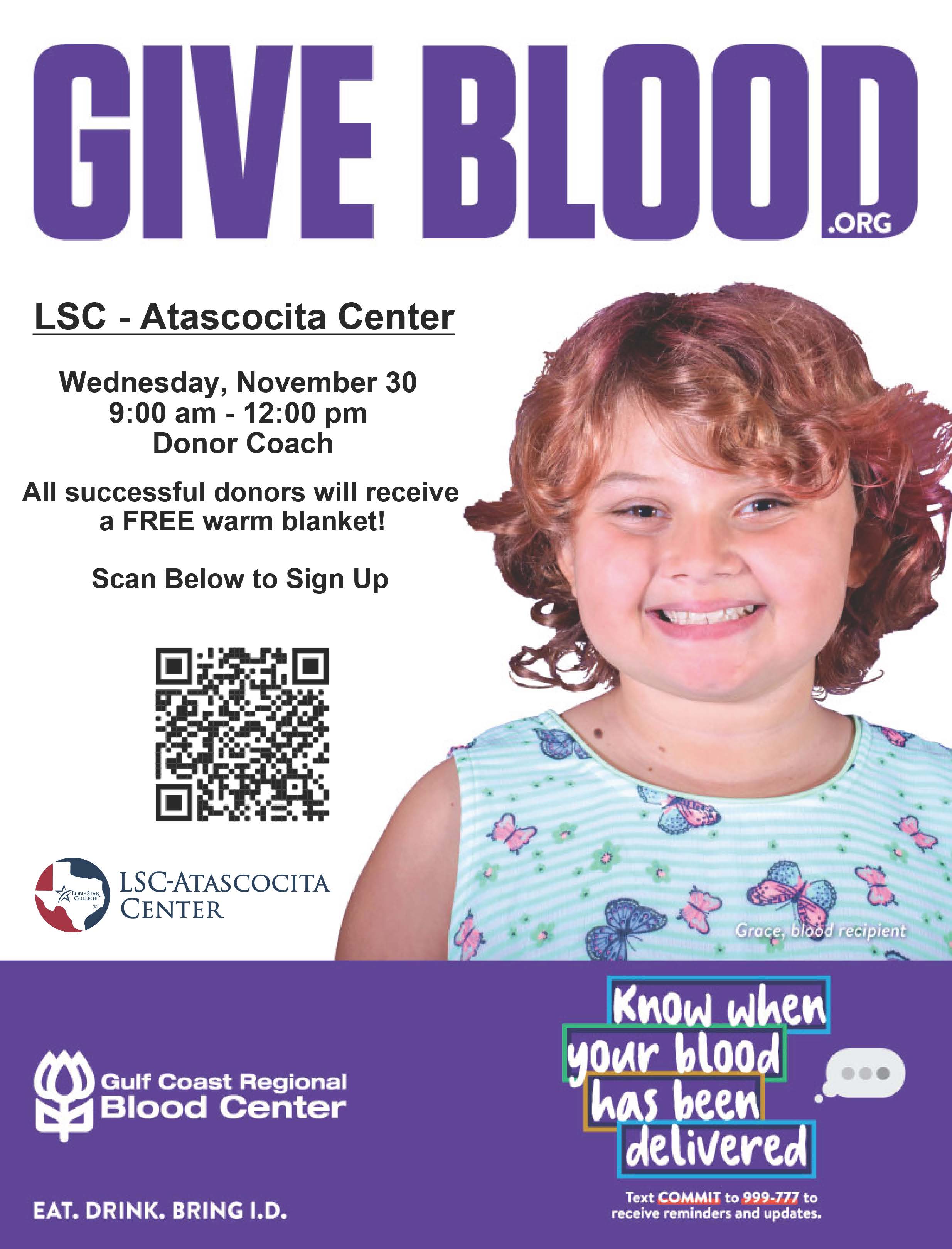 Give Blood at LSC-AC Flyer