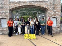 Photo of students at the Holocaust Garden of Hope in Kingwood