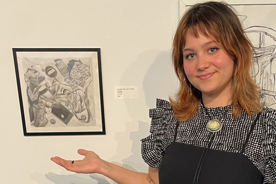 LSC-Tomball student Brooklyn Baker at the Pearl Fincher Museum of Fine Arts