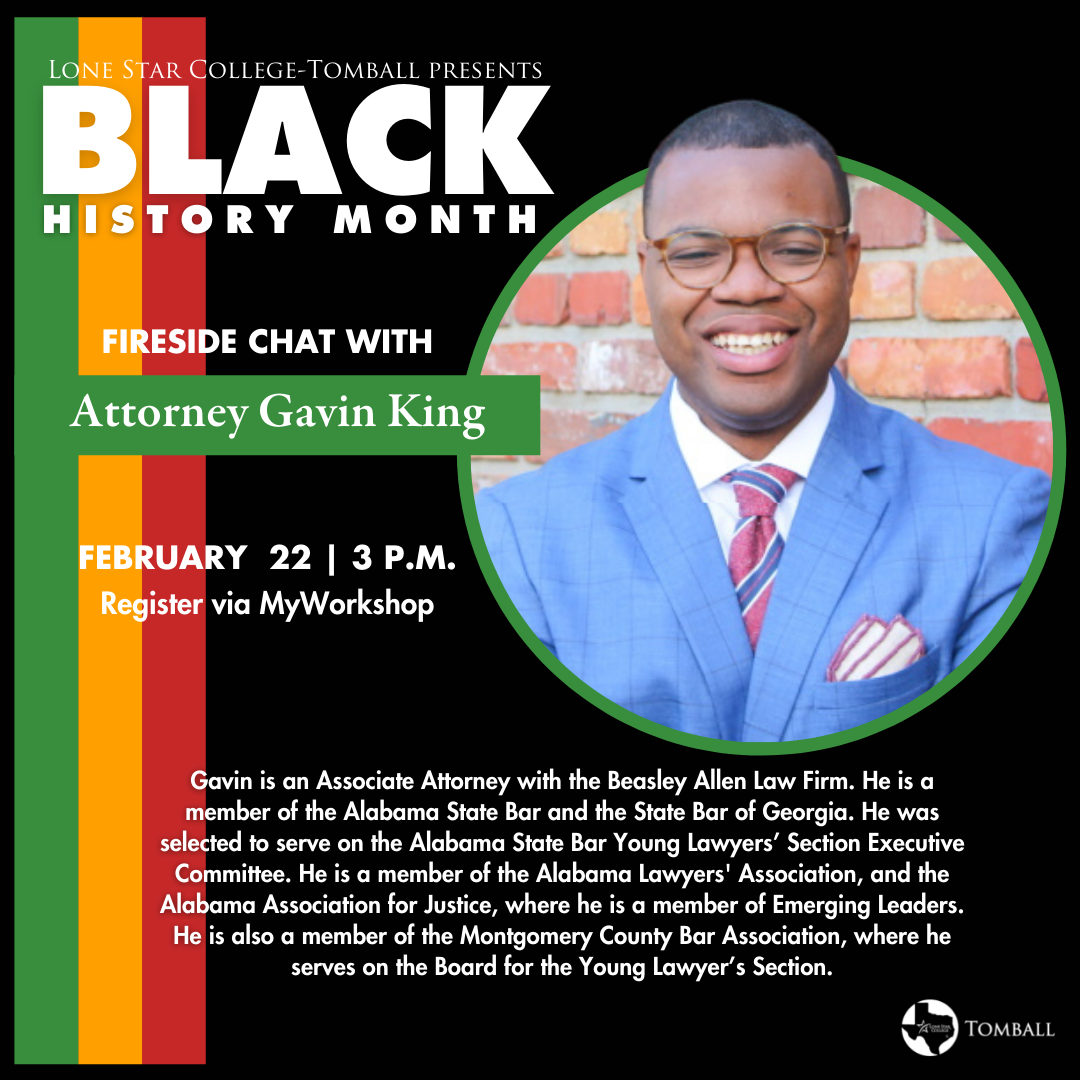 Lone Star College-Tomball presents Black History Month -- Fireside Chat with Attorney Gavin King