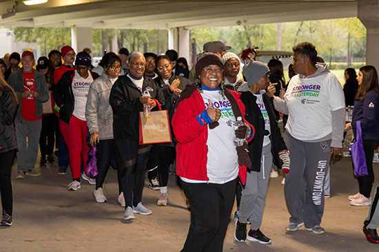 Participants walked through multiple levels of an LSC-University Park parking garage during the 2022 Northwest Harris County Heart Walk