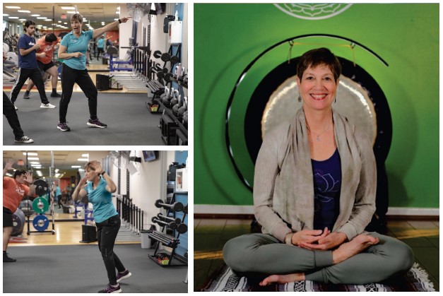 Photo Collage of Lisa McQuade Teaching a Class with Students