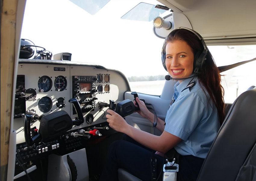 female professional pilot