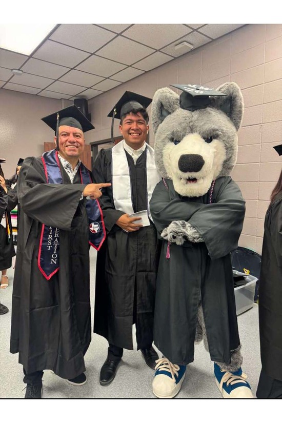Photo of LSC-Kingwood employee graduating with son