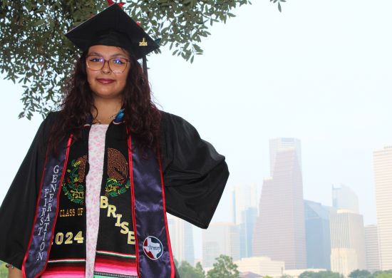 Briseida Sanchez in cap and gown