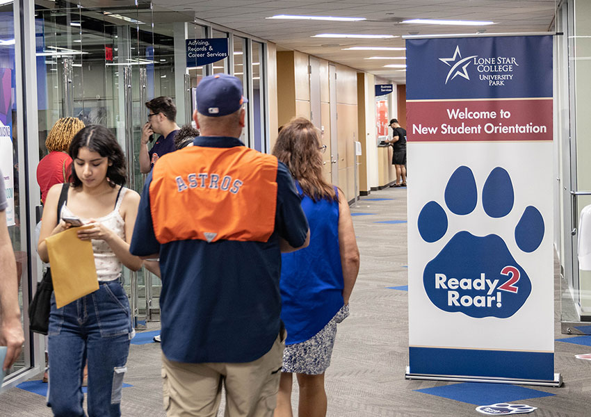 Crowds Outside New Student Orientation