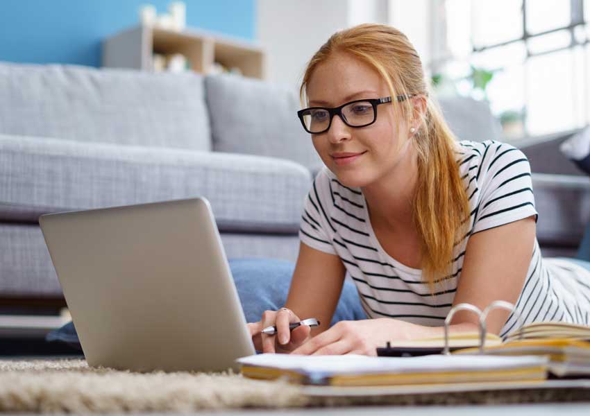 Girl working on laptop