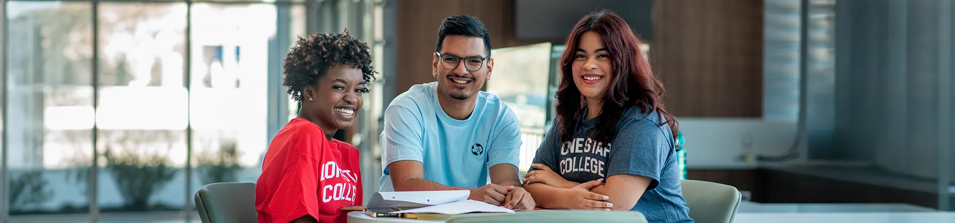 Students sitting around a table