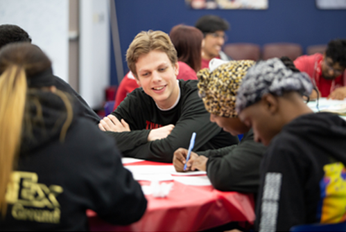 Smiling student at leadership retreat