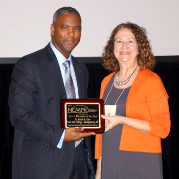 LSC-Montgomery’s president, Dr. Austin A. Lane, was recently acknowledged as a marketing pacesetter by Sally Cameron, president of the National Council of Marketing and Public Relations.