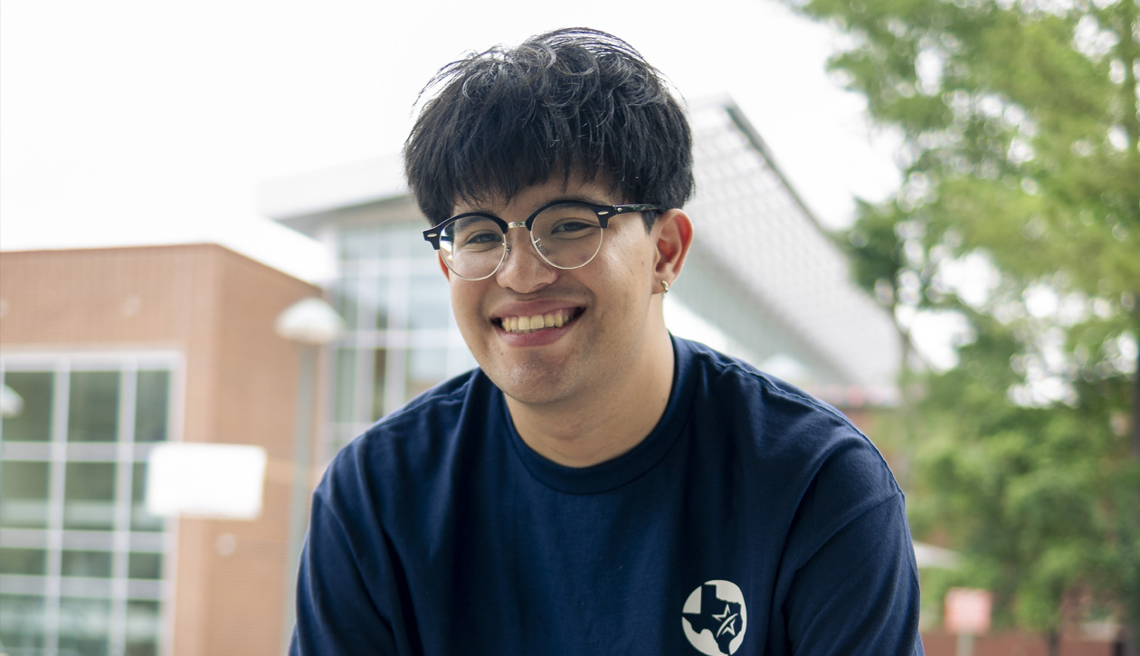 Smiling student on college campus