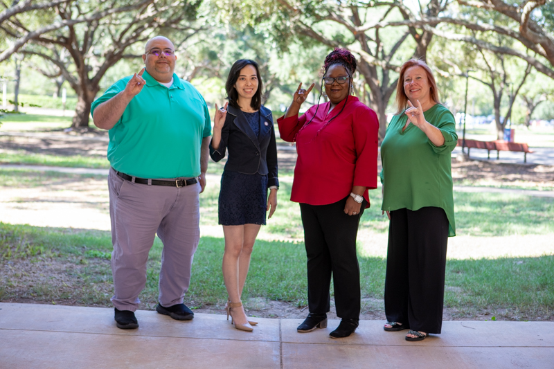 A photo of the PSSA boards: from left, Jorge Torres, Isabelle Chen, Tamica Johnson, and Lori Stephens.