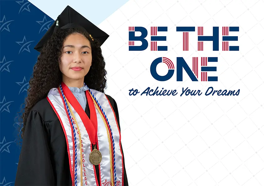 Student in grad cap and gown