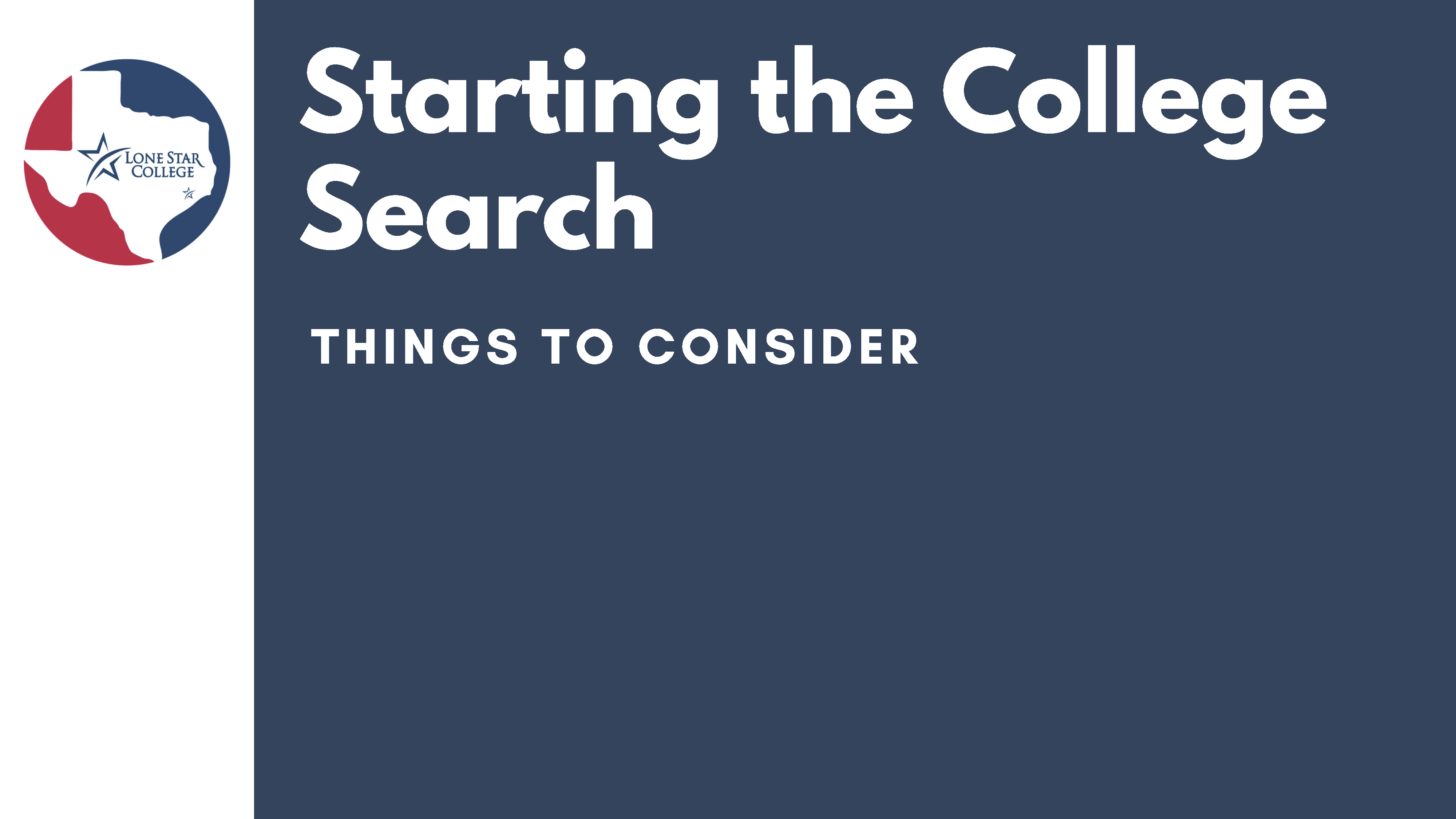 Starting the College Search: Things to Consider