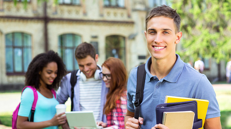 photo of student on campus