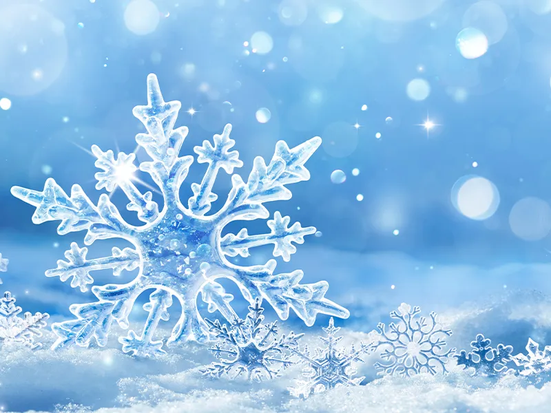 Snowflake on a blue background