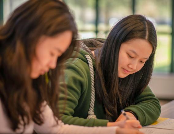 Students taking an exam